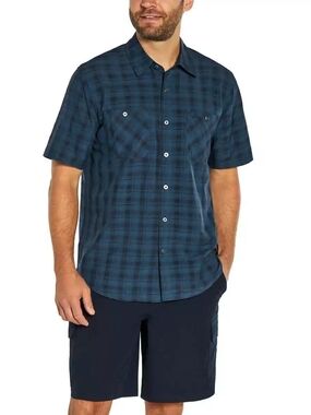 🆕️ Orvis Men's Blue Plaid Short Sleeve Button Up Shirt